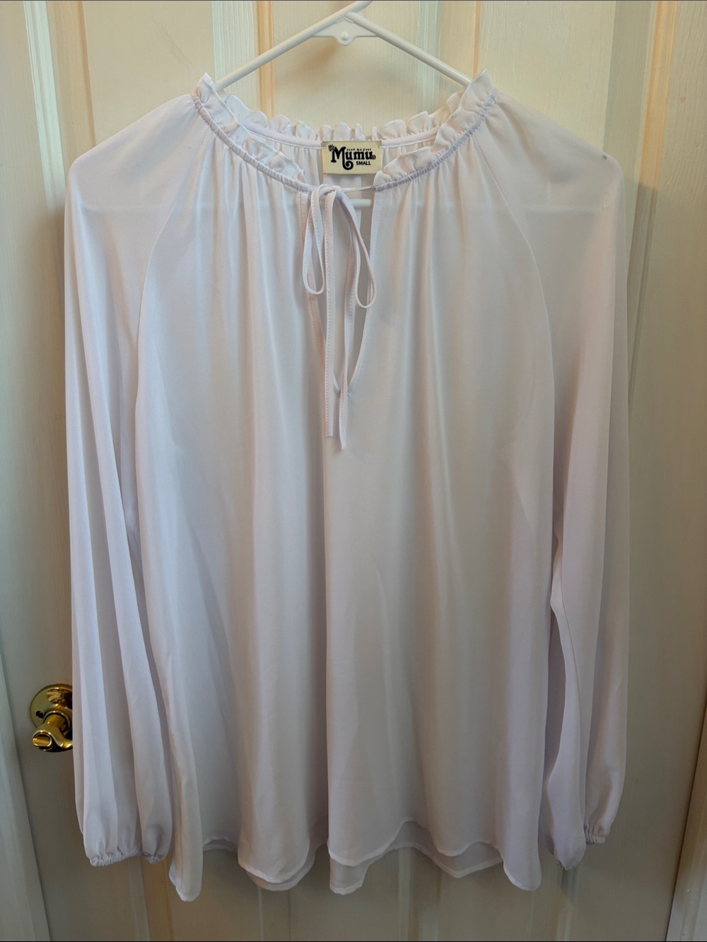 Show Me Your MuMu White Long-Sleeve Peasant Top